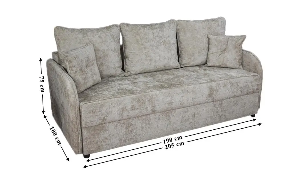 Canapea Extensibilă Adelina Bonell Mini, Maro Deschis 2