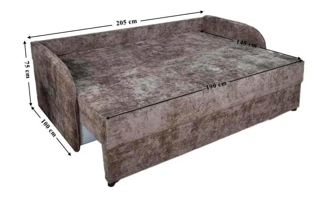 Canapea Extensibilă Adelina Bonell Mini, Maro 5