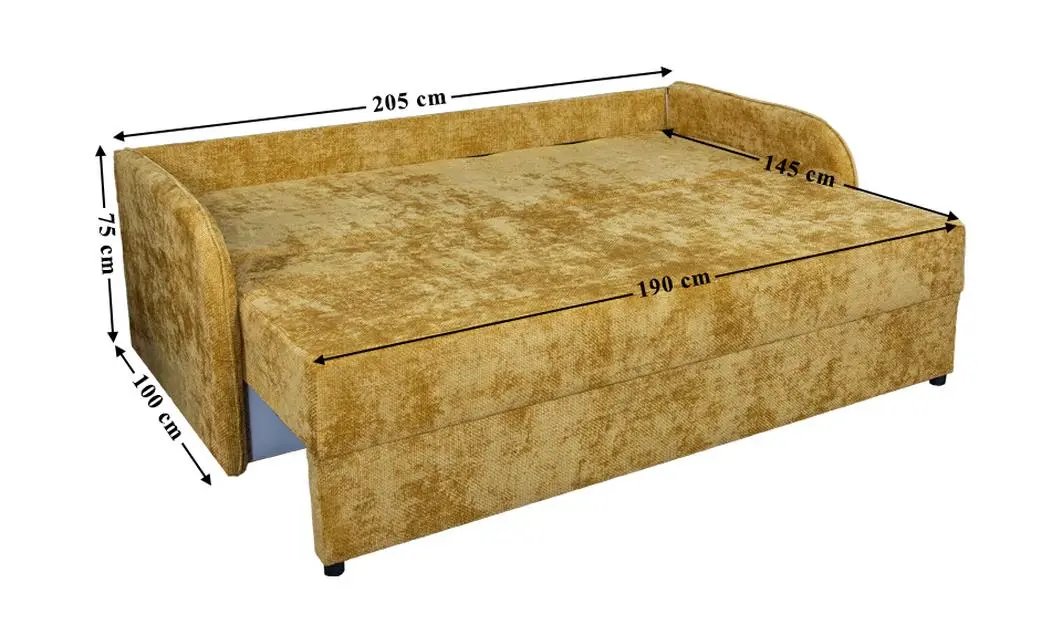 Canapea Extensibilă Adelina Memory Mini, Muștar 5