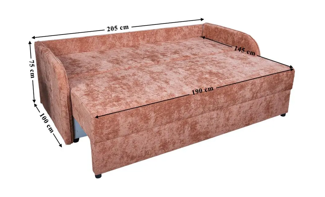 Canapea Extensibilă Adelina Bonell Mini, Cărămiziu 6