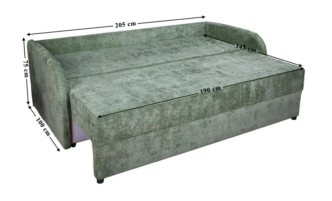 Canapea Extensibilă Adelina Bonell Mini, Verde 6