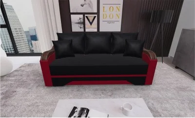 Canapea Extensibilă Bianca, Negru, rosu
