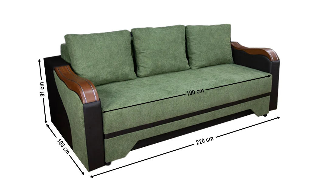 Canapea Extensibilă Bianca Bonell, Verde 2