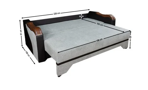 Canapea Extensibilă Bianca Memory, Gri