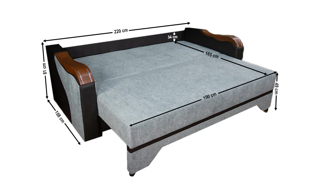 Canapea Extensibilă Bianca Memory, Gri albastrui 4