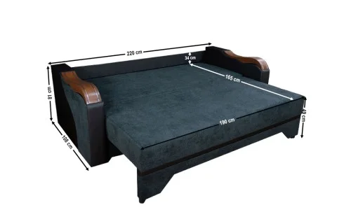 Canapea Extensibilă Bianca Memory, Negru