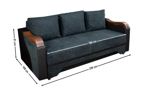 Canapea Extensibilă Bianca Memory, Negru