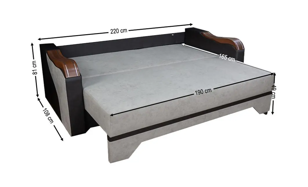 Canapea Extensibilă Bianca Bonell, Gri deschis 5