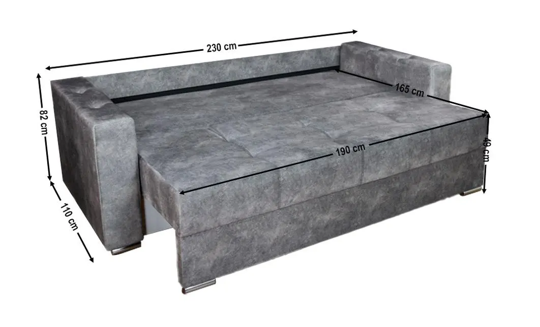 Canapea Extensibilă Vegas Bonell Max, Gri deschis 5