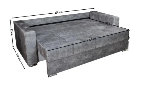 Canapea Extensibilă Vegas Bonell Max, Gri deschis