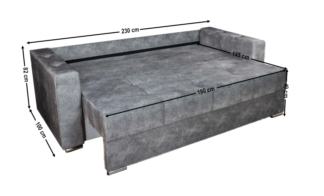Canapea Extensibilă Vegas Memory Mini, Gri deschis 4