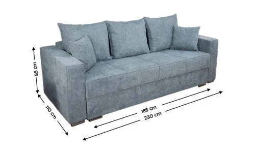 Canapea Extensibilă Claudia Memory Max, Gri albastrui