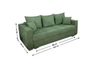 Canapea Extensibilă Claudia Memory Max, Verde Brad 3