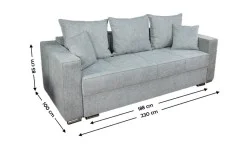 Canapea Extensibilă Claudia Bonell Mini, Gri deschis
