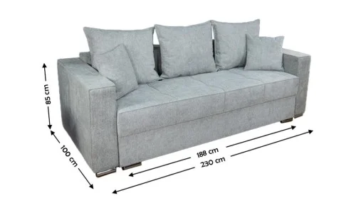 Canapea Extensibilă Claudia Bonell Mini, Gri deschis