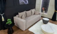 Canapea Extensibilă Claudia Memory Mini, Crem deschis 4