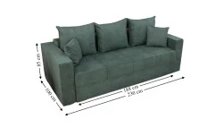 Canapea Extensibilă Claudia Bonell Mini, Verde brad
