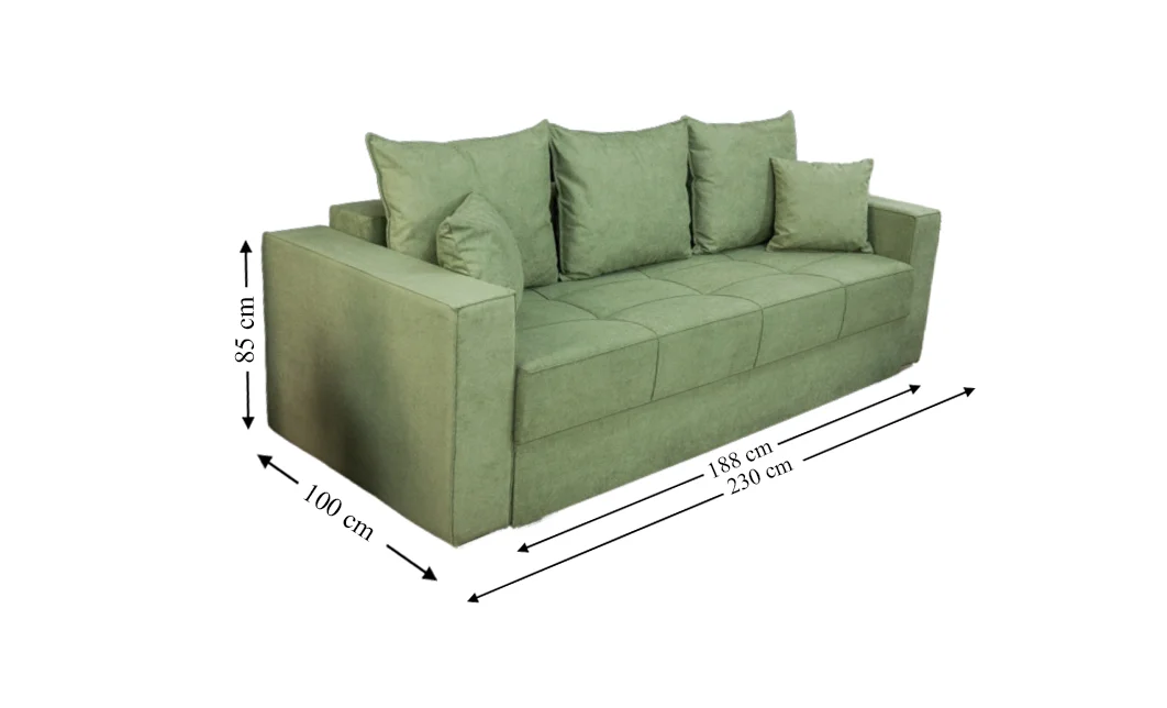 Canapea Extensibilă Claudia Memory Mini, Verde Mentă 2