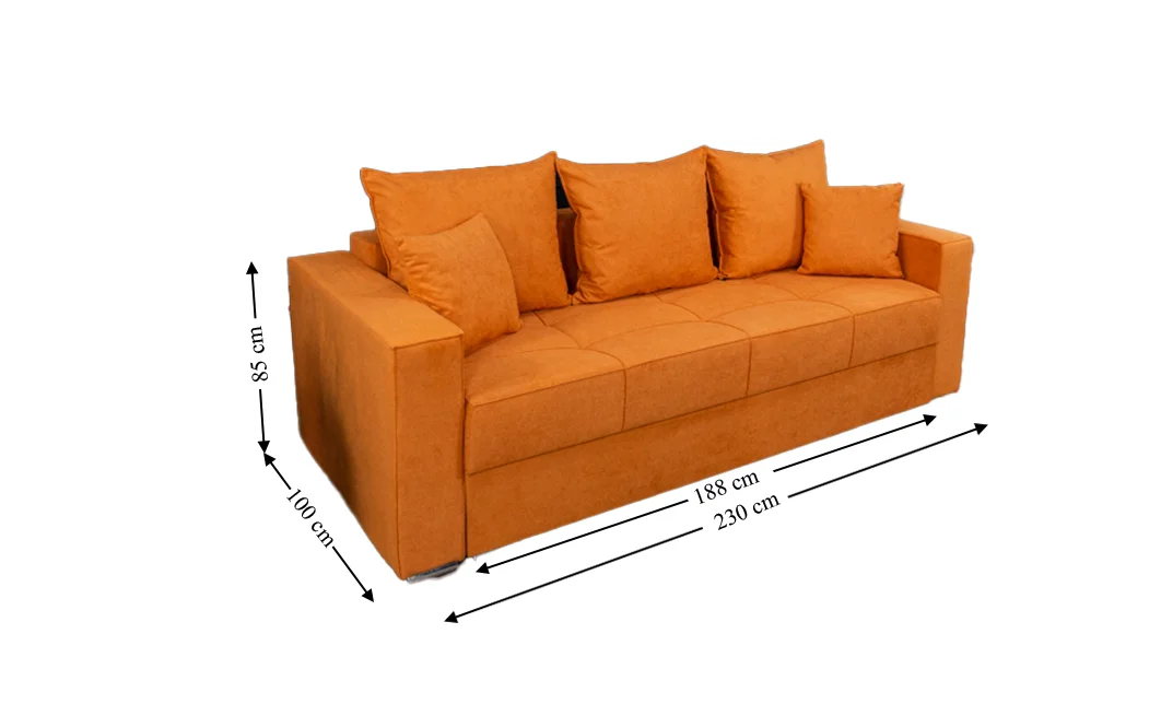 Canapea Extensibilă Claudia Memory Mini, Portocaliu 2