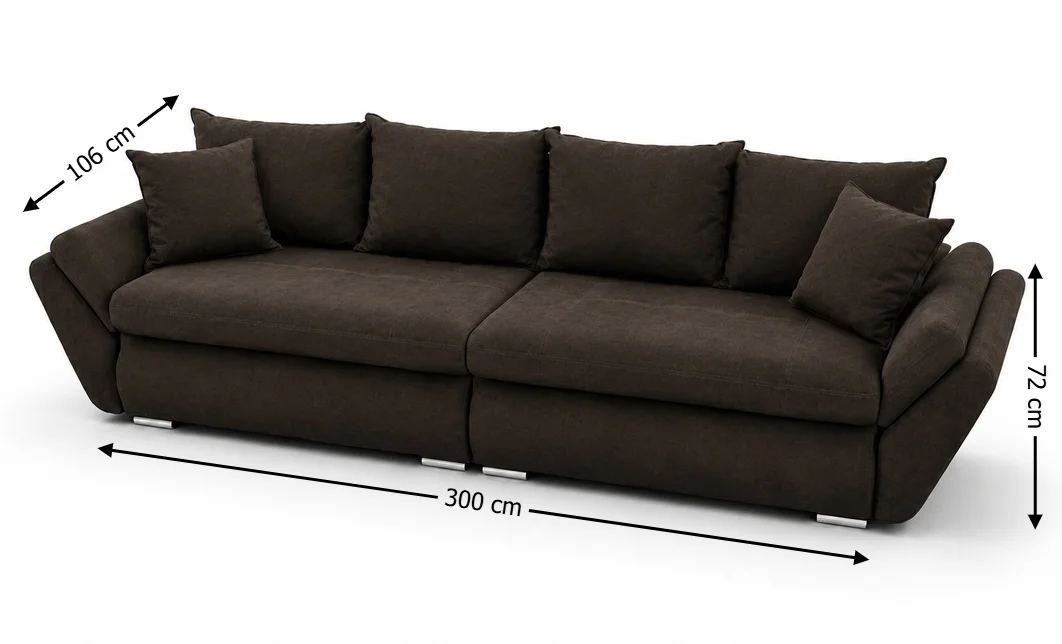Canapea Extensibilă Confort cu Spumă HR, Maro Închis 8
