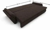 Canapea Extensibilă Confort cu Spumă HR, Maro Închis 5