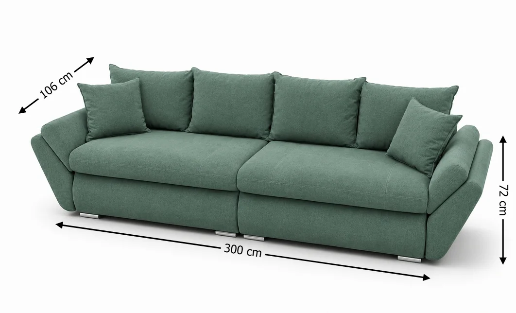 Canapea Extensibilă Confort cu Spumă HR, Verde Mentă 3
