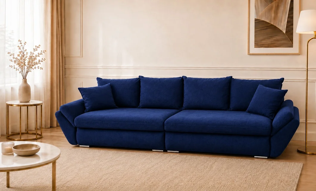 Canapea Extensibilă Confort cu Spumă HR , Bleumarin 1