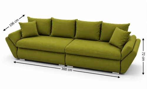 Canapea Extensibilă Confort cu Spumă HR, Verde olive