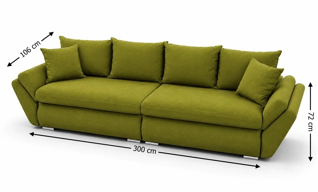 Canapea Extensibilă Confort cu Spumă HR, Verde olive 4