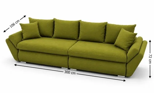 Canapea Extensibilă Confort cu Spumă HR, Verde olive