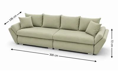 Canapea Extensibilă Confort cu Spumă HR, Gri deschis