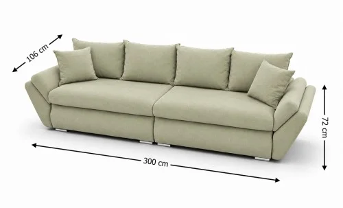 Canapea Extensibilă Confort cu Spumă HR, Gri deschis