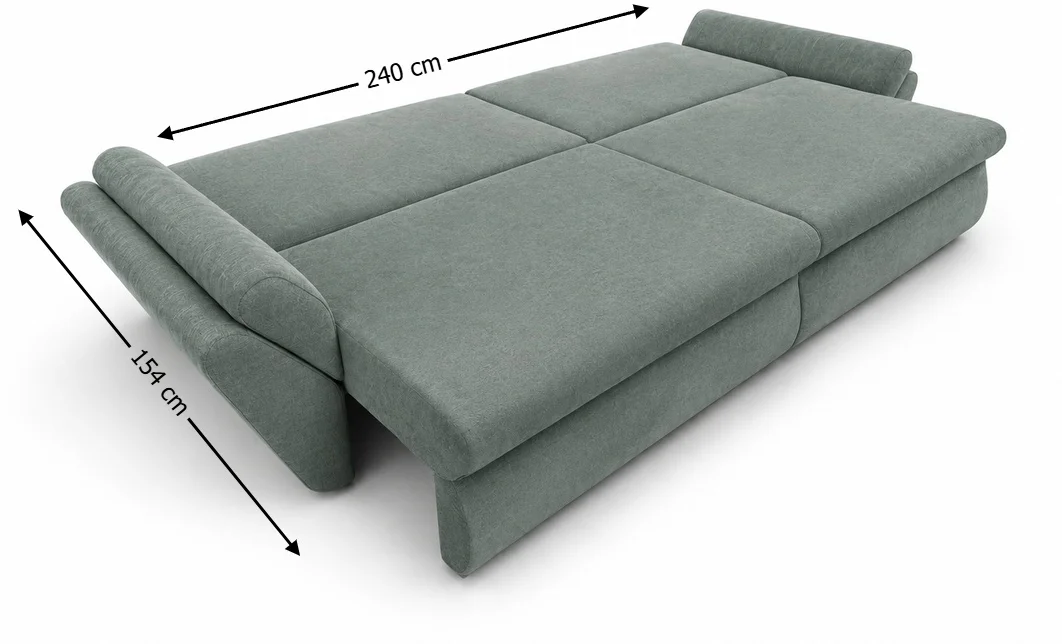 Canapea Extensibilă Confort cu Spumă HR, Gri