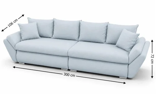 Canapea Extensibilă Confort cu Spumă HR , Bleu Deschis 