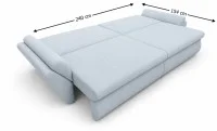 Canapea Extensibilă Confort cu Spumă HR , Bleu Deschis  2