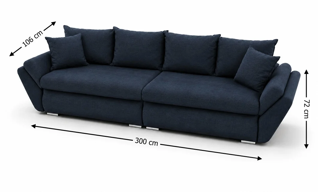 Canapea Extensibilă Confort cu Spumă HR, Bleumarin Închis 6