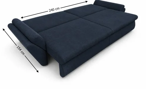 Canapea Extensibilă Confort cu Spumă HR, Bleumarin Închis