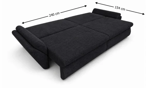 Canapea Extensibilă Confort cu Spumă HR, Gri Cărbune