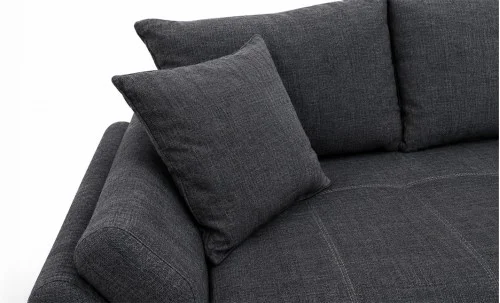Canapea Extensibilă Confort cu Spumă HR, Gri Plumb