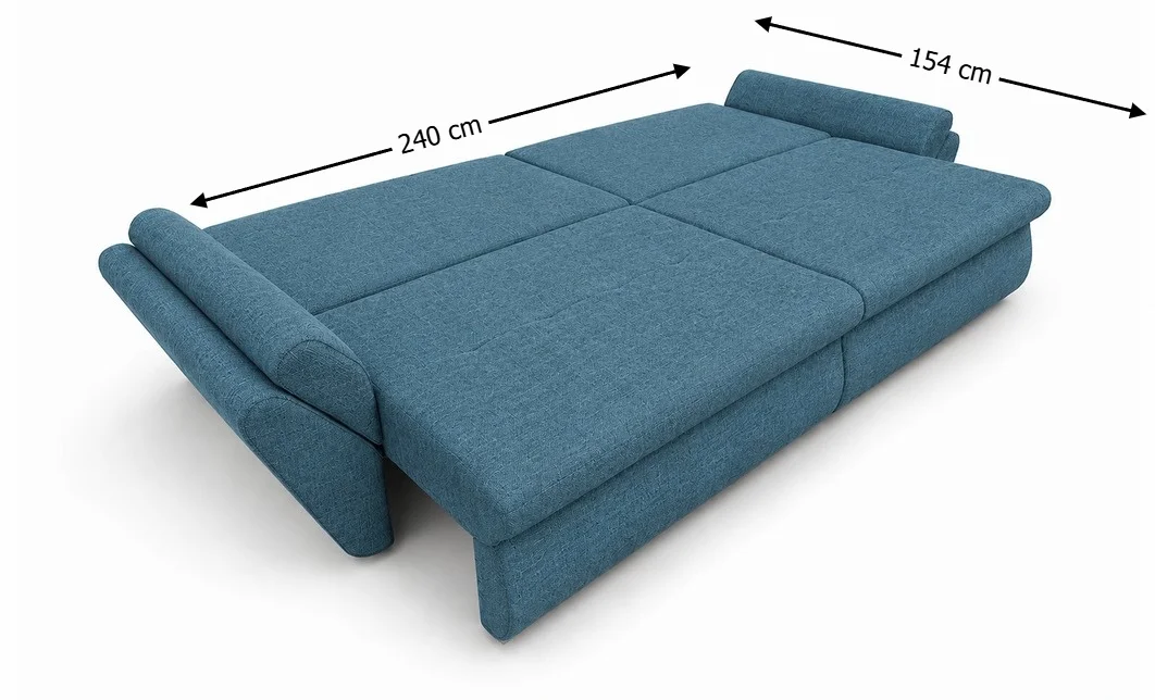 Canapea Extensibilă Confort cu Spumă HR, Albastru Mediteranean 9