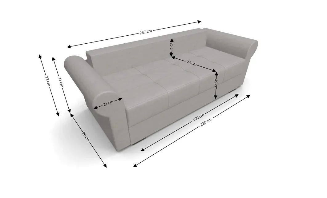 Canapea Extensibilă Elsa Mini, Crem 5