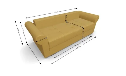 Canapea Extensibilă Elsa Mini, Mustar