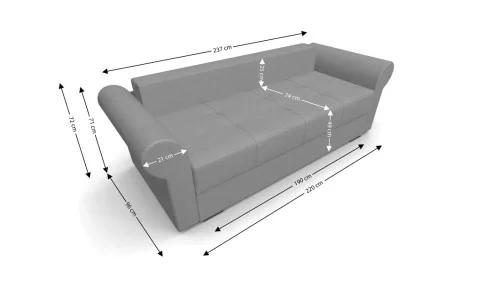Canapea Extensibilă Elsa Mini, Gri deschis