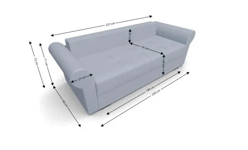 Canapea Extensibilă Elsa Mini, Argintiu