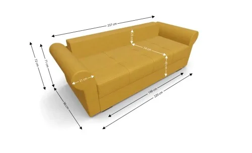 Canapea Extensibilă Elsa Mini, Galben
