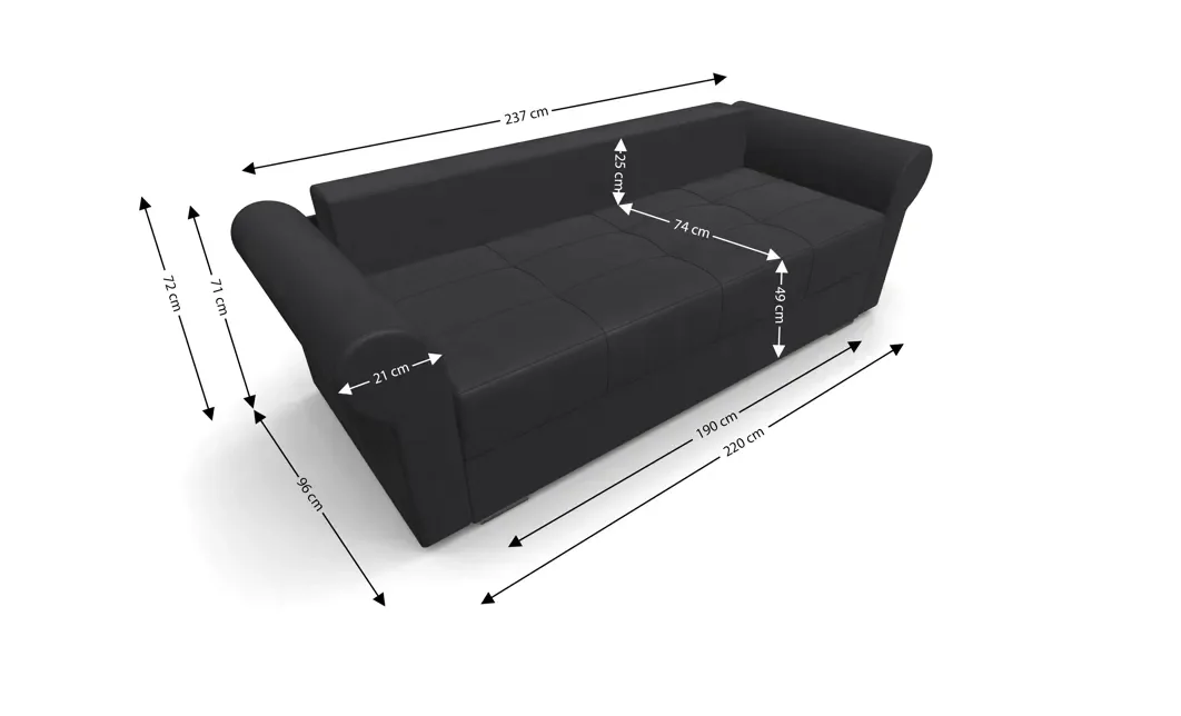 Canapea Extensibilă Elsa Mini, Gri carbune 5