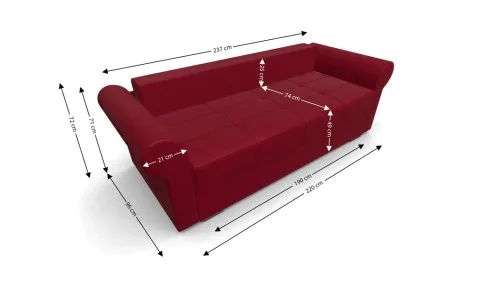 Canapea Extensibilă Elsa Mini, Rosu