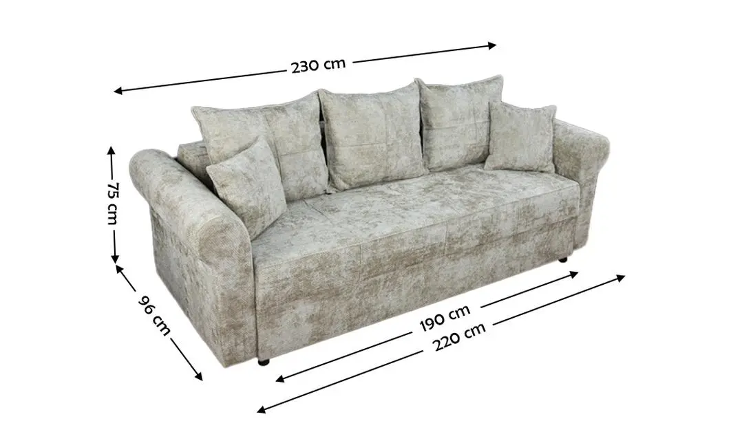 Canapea Extensibilă Elsa Bonell Mini, Bej 2