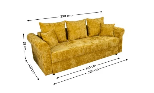 Canapea Extensibilă Elsa Bonell Max, Mustar