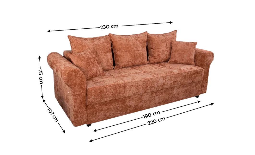 Canapea Extensibilă Elsa Memory Max, Rosu caramiziu 2